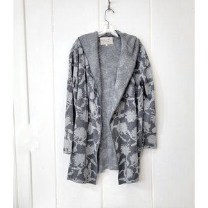 Rachel Roy Grey Floral Hoodie Cardigan